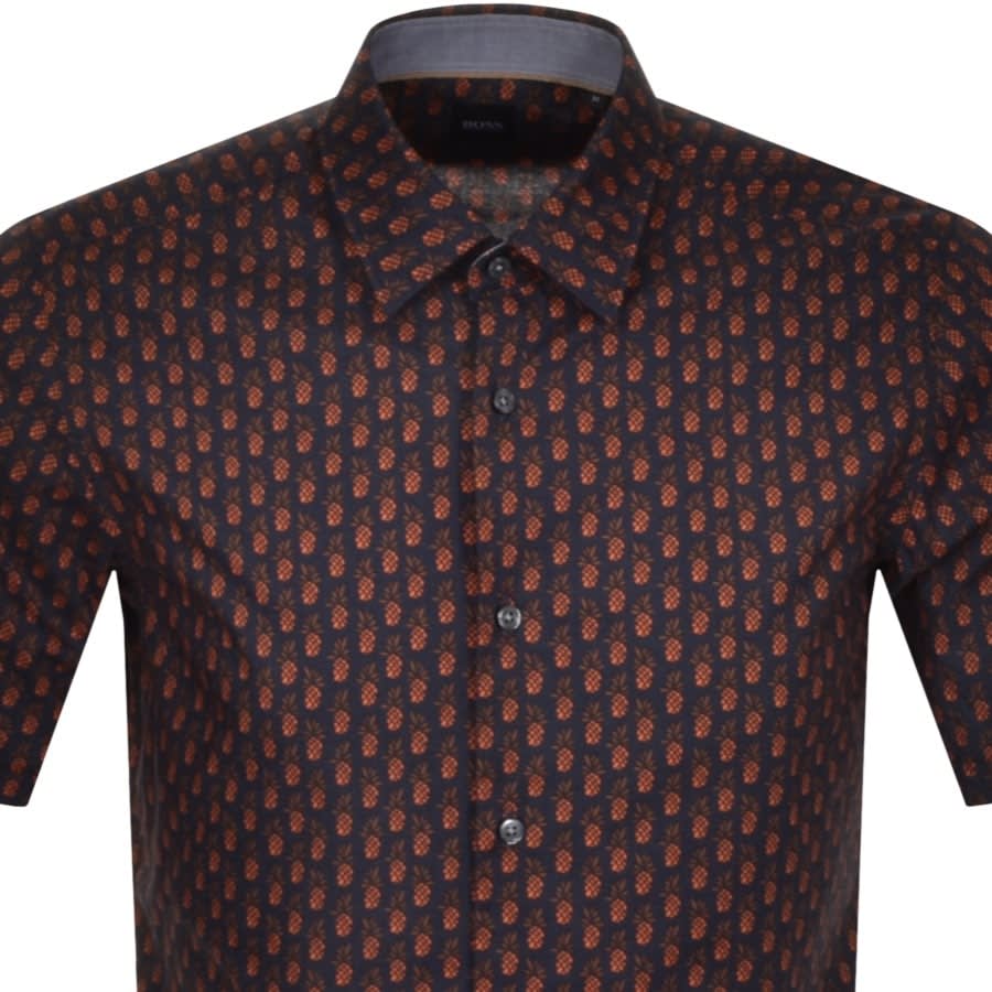 Alternative Image for ProductBOSS Luka Print Short Sleeve Shirt Orange2