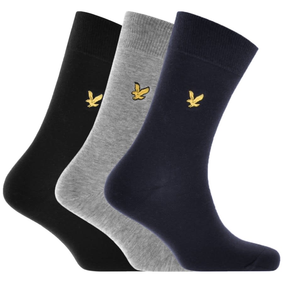 Alternative Image for ProductLyle And Scott Angus Three Pack Socks Black1