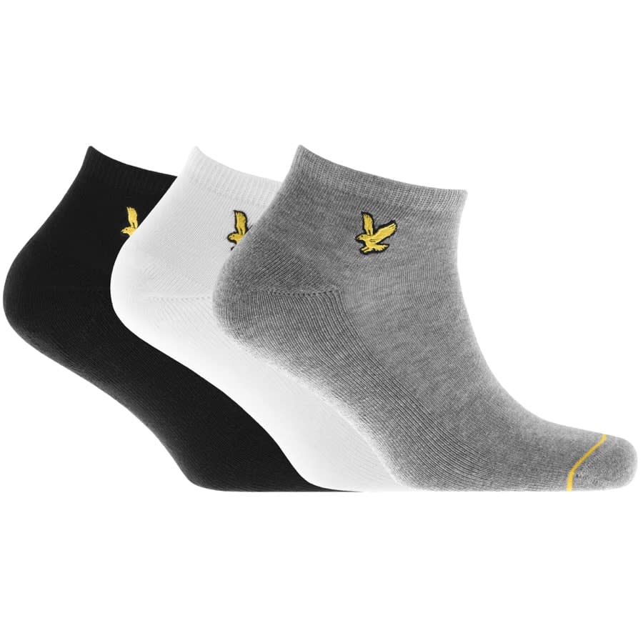 Alternative Image for ProductLyle And Scott Three Pack Trainer Socks Grey1