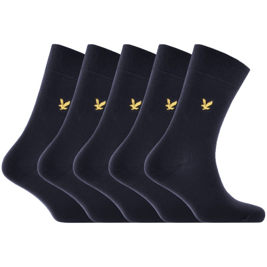 Alternative Image for ProductLyle And Scott Five Pack Logo Socks Navy1