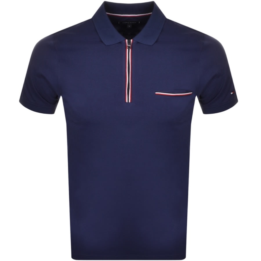 Alternative Image for ProductTommy Hilfiger Zip Polo T Shirt Navy1