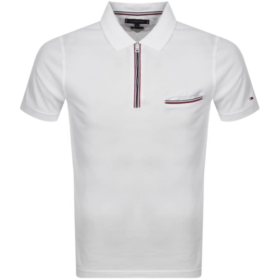 Tommy Hilfiger Zip Polo T Shirt White | Mainline Menswear