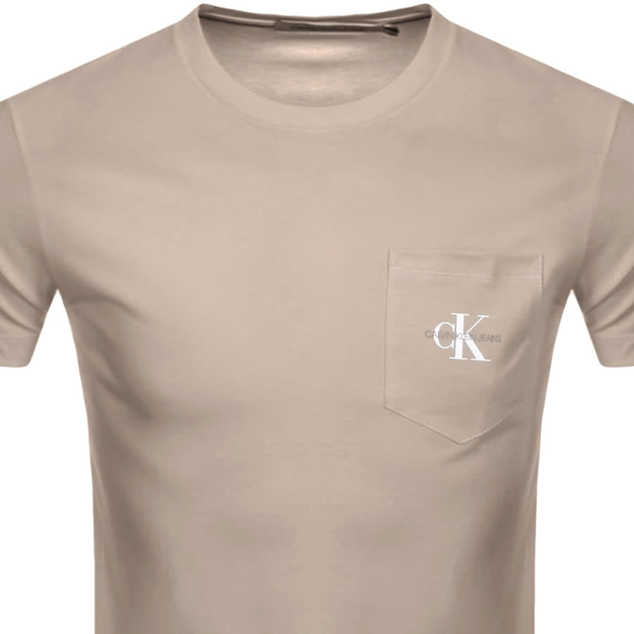 Alternative Image for ProductCalvin Klein Jeans Monogram Pocket T Shirt Beige2