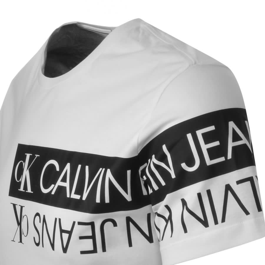 Alternative Image for ProductCalvin Klein Mirror Logo T Shirt White3