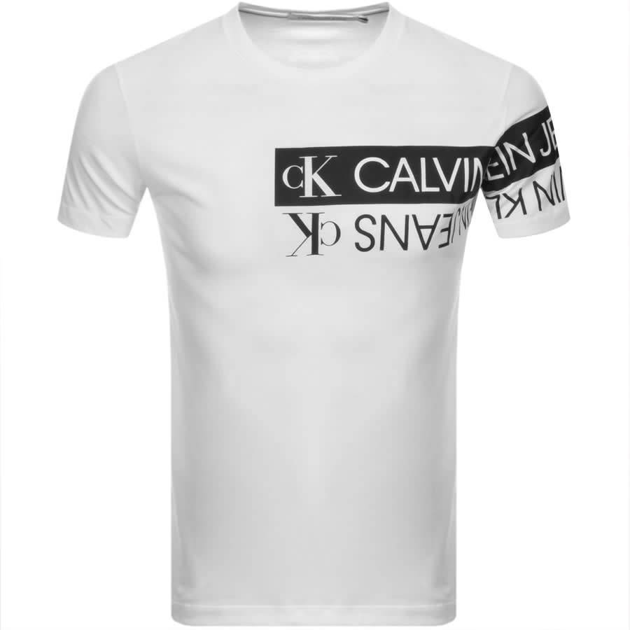 Alternative Image for ProductCalvin Klein Mirror Logo T Shirt White1