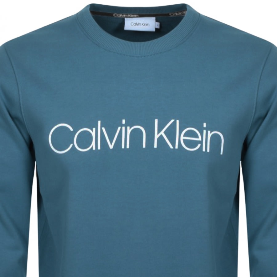 Alternative Image for ProductCalvin Klein Logo Crew Neck Sweatshirt Blue2