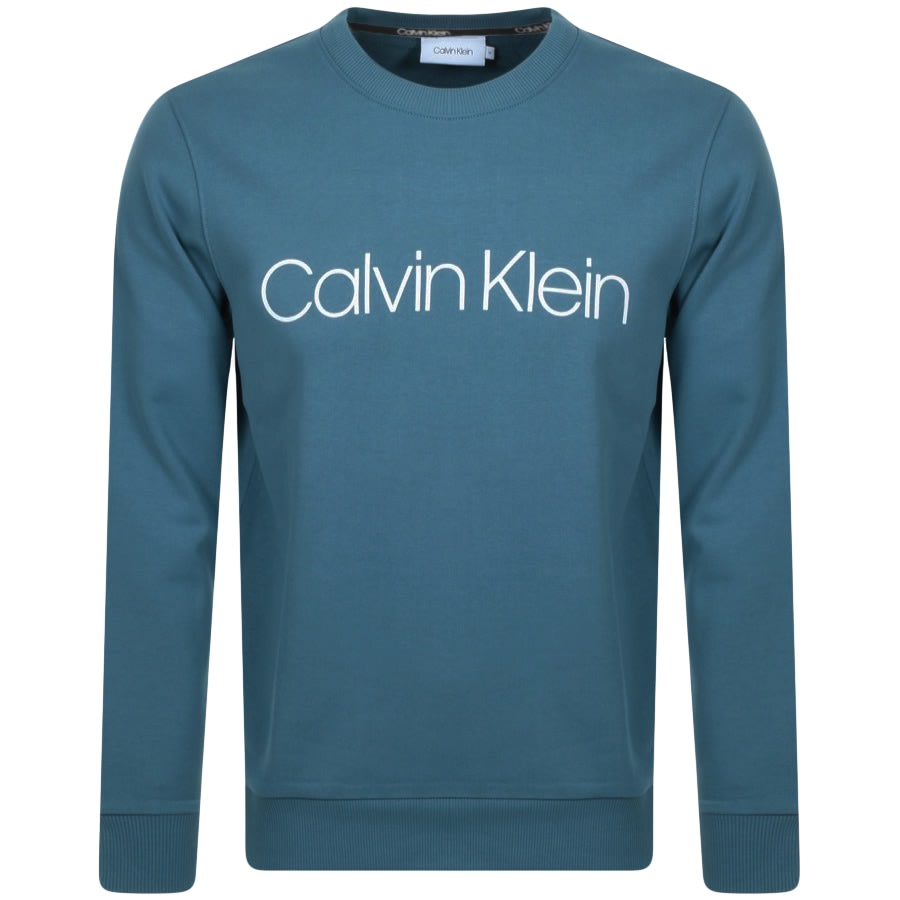 Alternative Image for ProductCalvin Klein Logo Crew Neck Sweatshirt Blue1