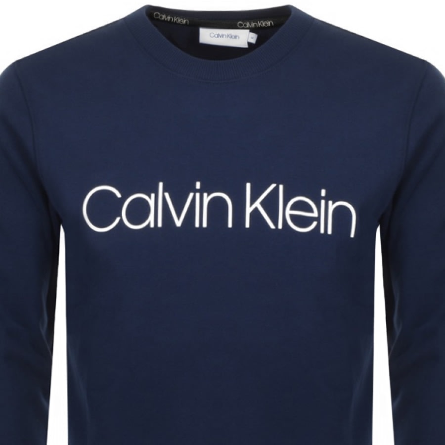Alternative Image for ProductCalvin Klein Logo Crew Neck Sweatshirt Navy2