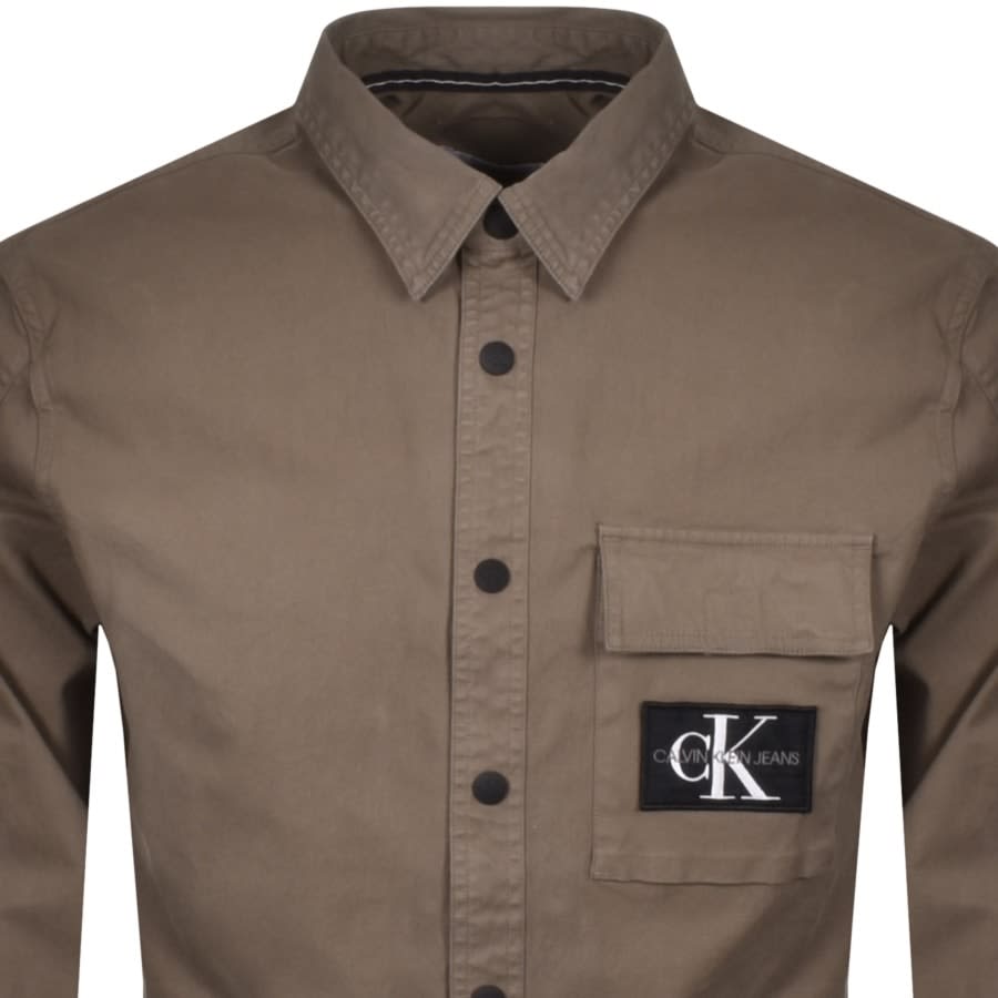 Alternative Image for ProductCalvin Klein Jeans Logo Long Sleve Shirt Brown2