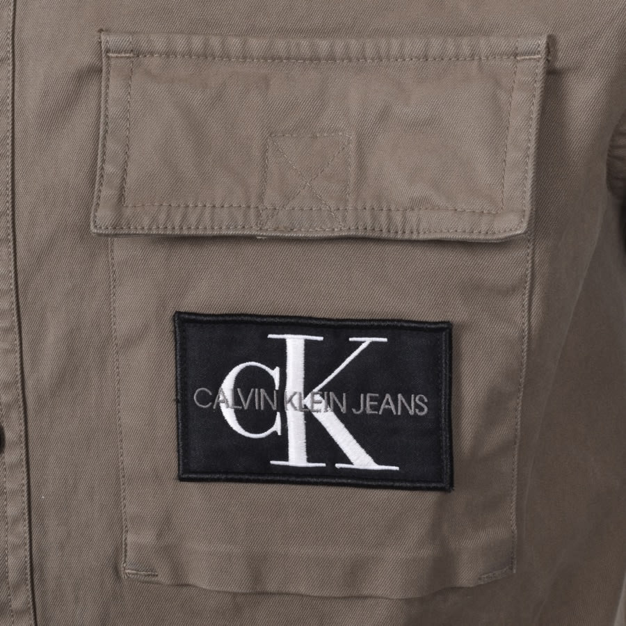 Alternative Image for ProductCalvin Klein Jeans Logo Long Sleve Shirt Brown3