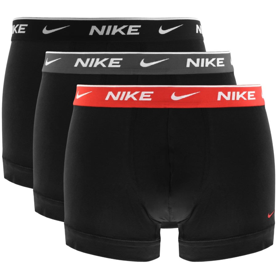 Nike Logo 3 Pack Boxer Trunks Black | Mainline Menswear