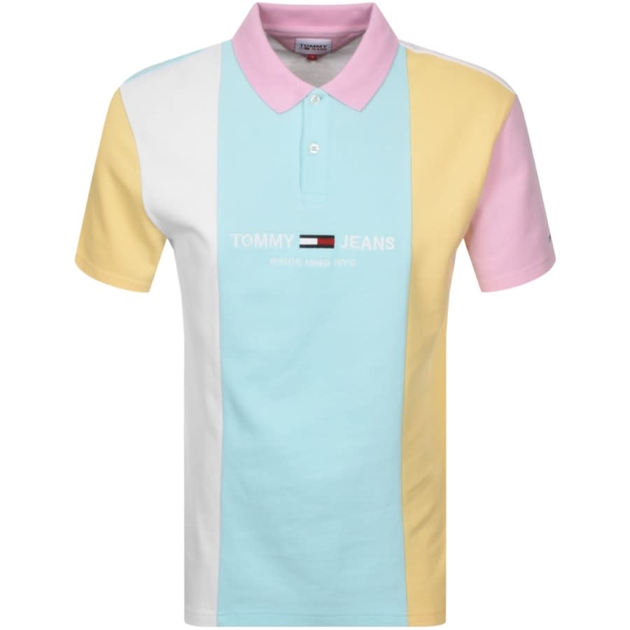 Alternative Image for ProductTommy Jeans Colour Block Polo T Shirt Green1