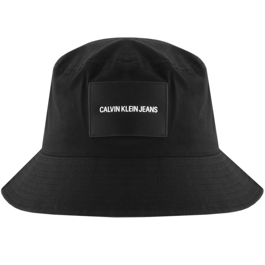Alternative Image for ProductCalvin Klein Leather Patch Bucket Hat Black1