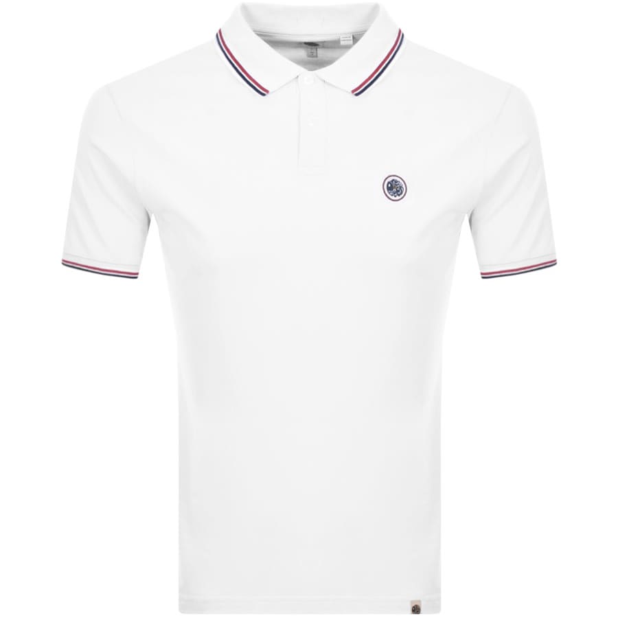 Alternative Image for ProductPretty Green Tipped Polo T Shirt White1