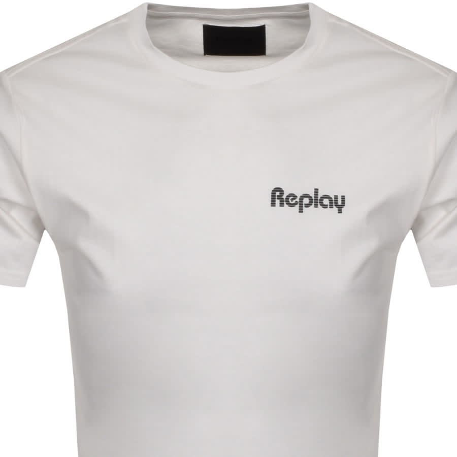 Alternative Image for ProductReplay Logo Crew Neck T Shirt White2