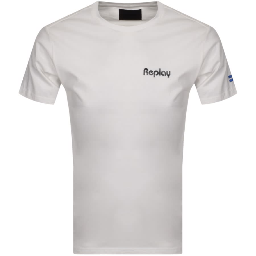 Alternative Image for ProductReplay Logo Crew Neck T Shirt White1