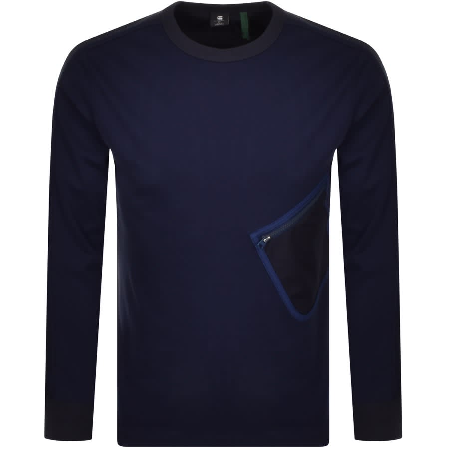 Alternative Image for ProductG Star Raw Mesh Pocket Tweeter Sweatshirt Navy1