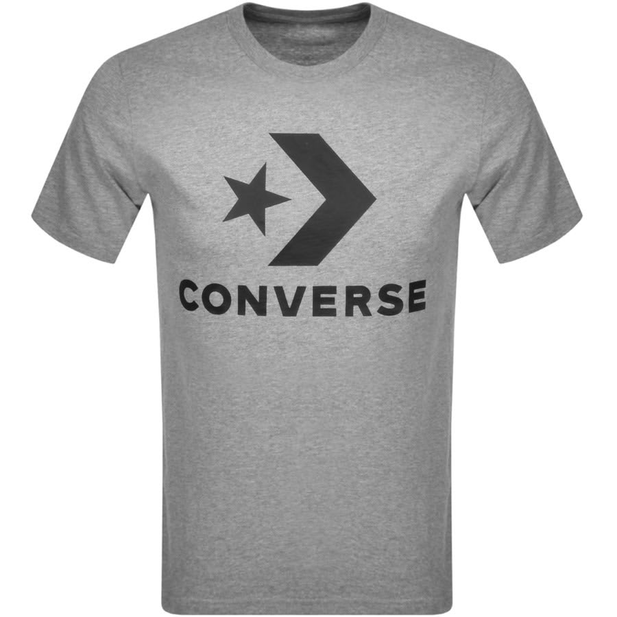 Converse Star Chevron Logo T Shirt Grey 