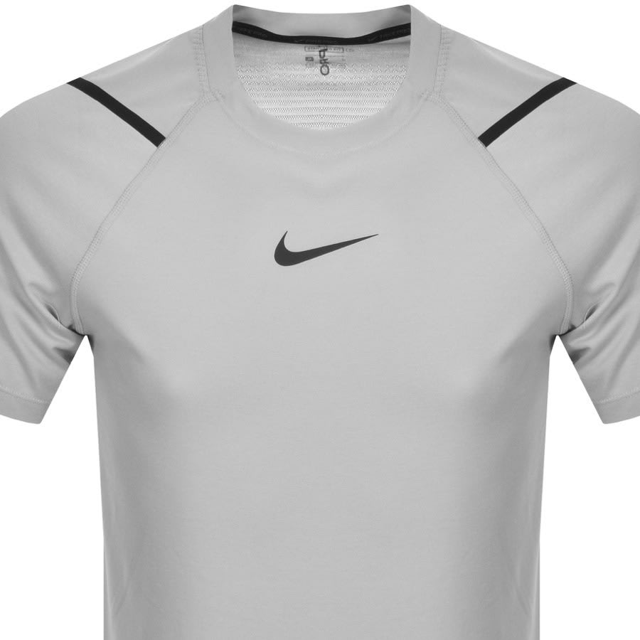 Alternative Image for ProductNike Pro Dri Fit Logo T Shirt Grey2