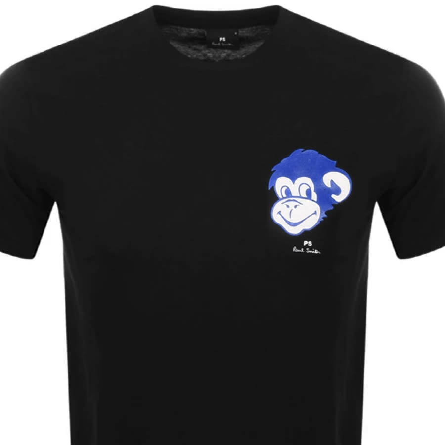 Alternative Image for ProductPS By Paul Smith Blue Monkey T Shirt Black2