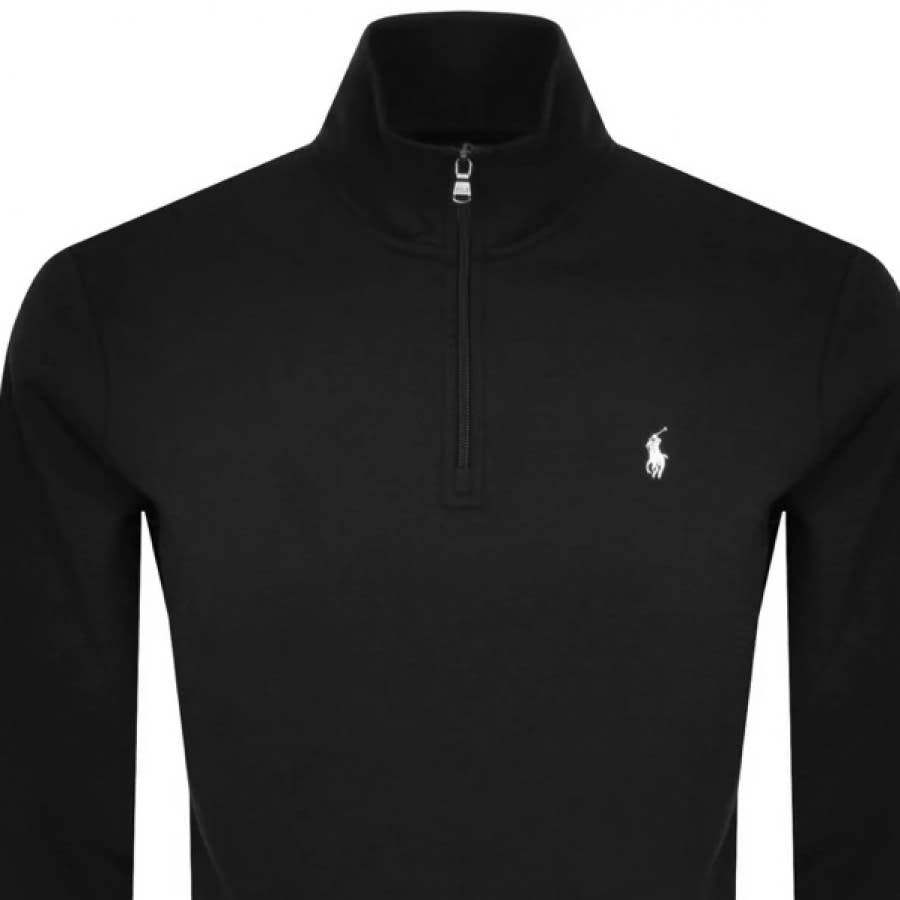 Alternative Image for ProductRalph Lauren Long Sleeve Half Zip Sweatshirt Black2