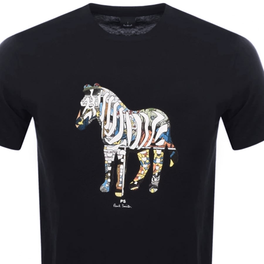 Alternative Image for ProductPS By Paul Smith Multi Zebra T Shirt Navy2