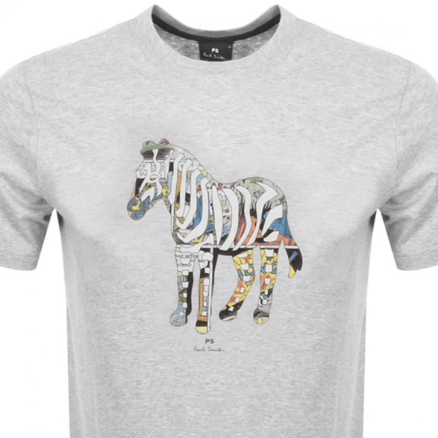 Alternative Image for ProductPS By Paul Smith Multi Zebra T Shirt Grey2