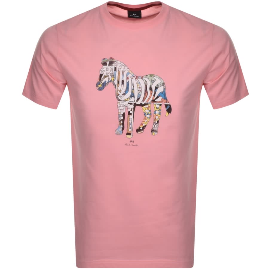 PS By Paul Smith Multi Zebra T Shirt Pink | Mainline Menswear