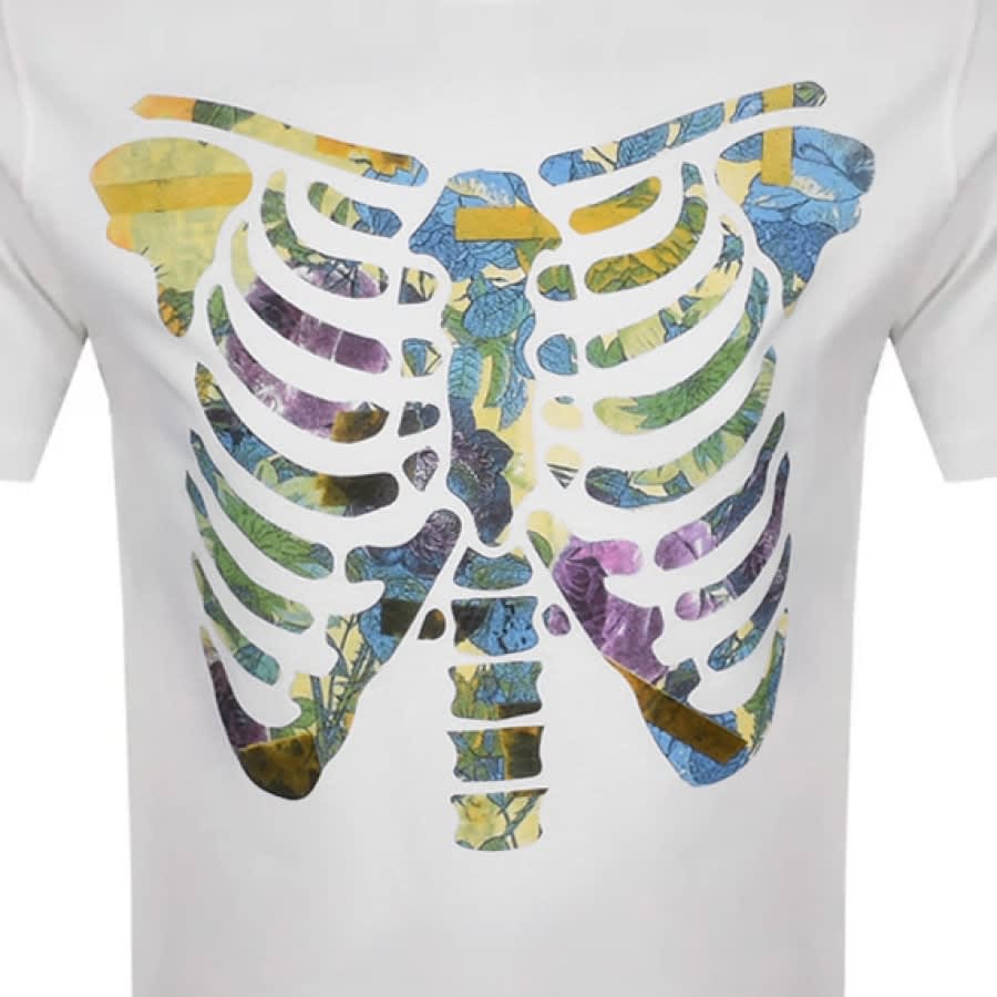 Alternative Image for ProductPS By Paul Smith Floral Ribs T Shirt White3