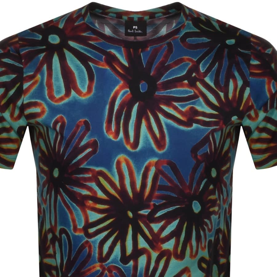 Alternative Image for ProductPS By Paul Smith Acetate Floral T Shirt Navy2