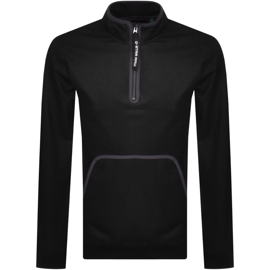 G Star Raw Half Zip Tweeter Sweatshirt Black | Mainline Menswear Australia