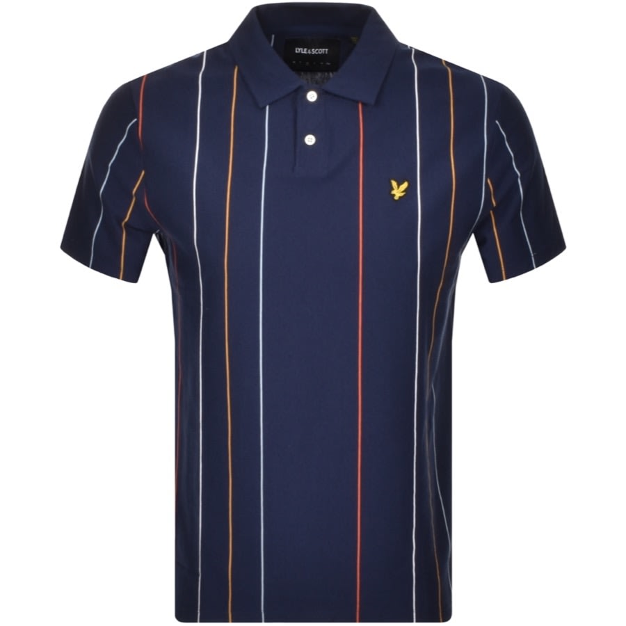 Alternative Image for ProductLyle And Scott Vertical Stripe Polo T Shirt Navy1