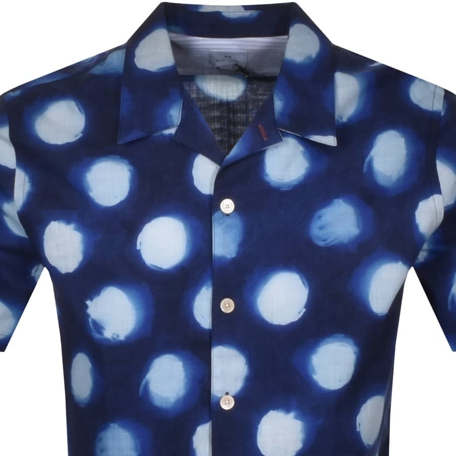 Alternative Image for ProductPS By Paul Smith Spotted Short Sleeved Shirt Navy2