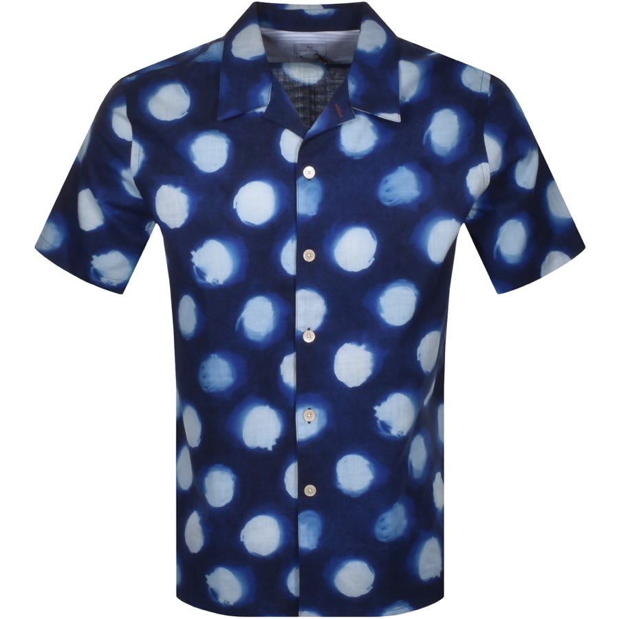 Alternative Image for ProductPS By Paul Smith Spotted Short Sleeved Shirt Navy1