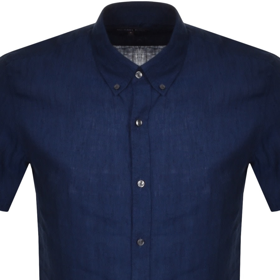 Alternative Image for ProductMichael Kors Linen Short Sleeve Shirt Navy2