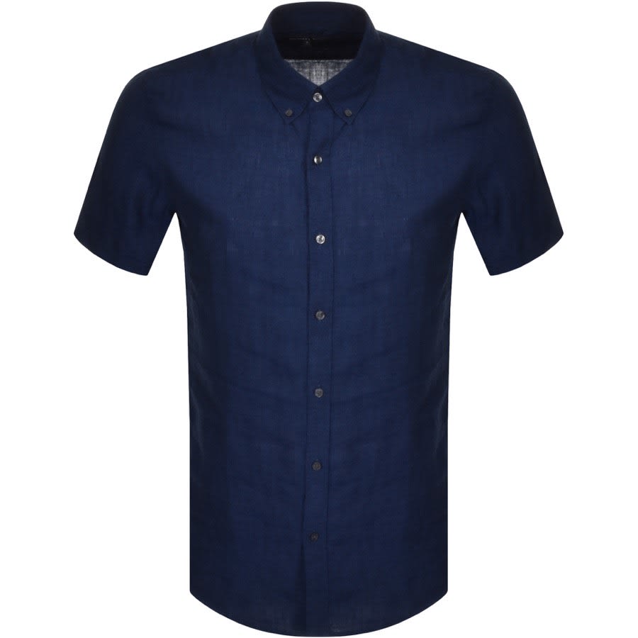 Alternative Image for ProductMichael Kors Linen Short Sleeve Shirt Navy1