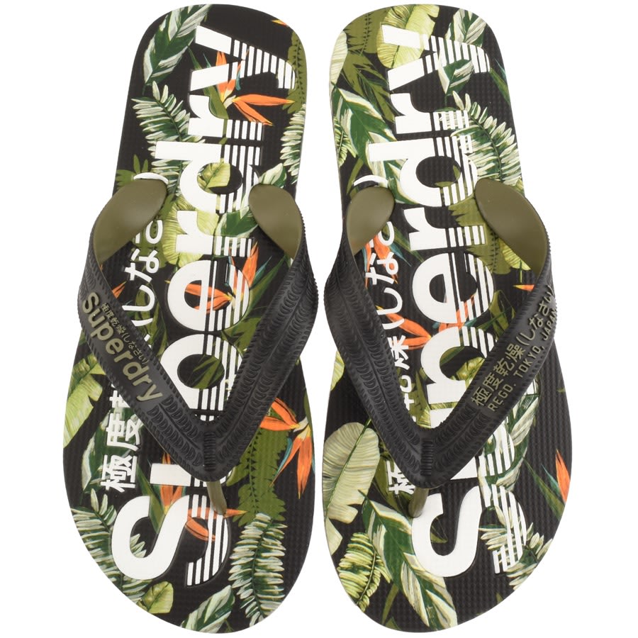 Alternative Image for ProductSuperdry Scuba Floral Logo Flip Flops Black1
