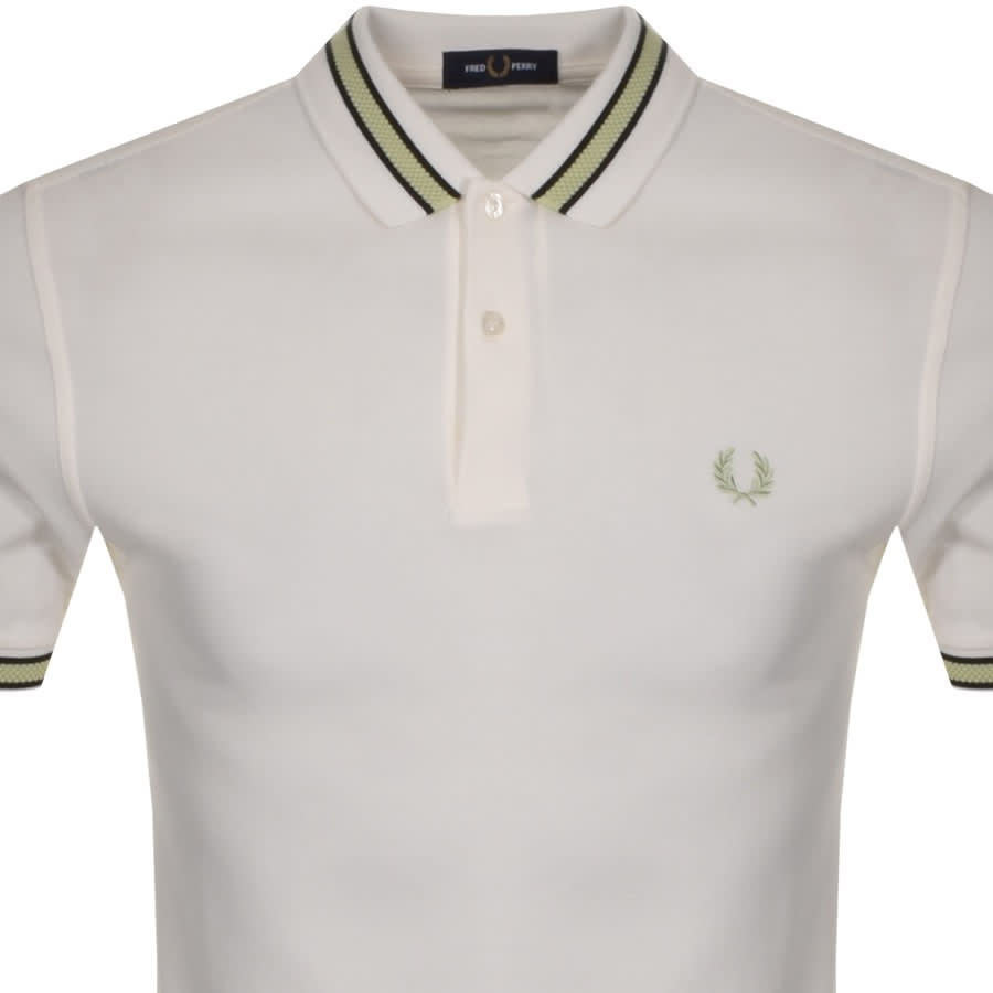 Alternative Image for ProductFred Perry Textured Tipped Polo T Shirt White2