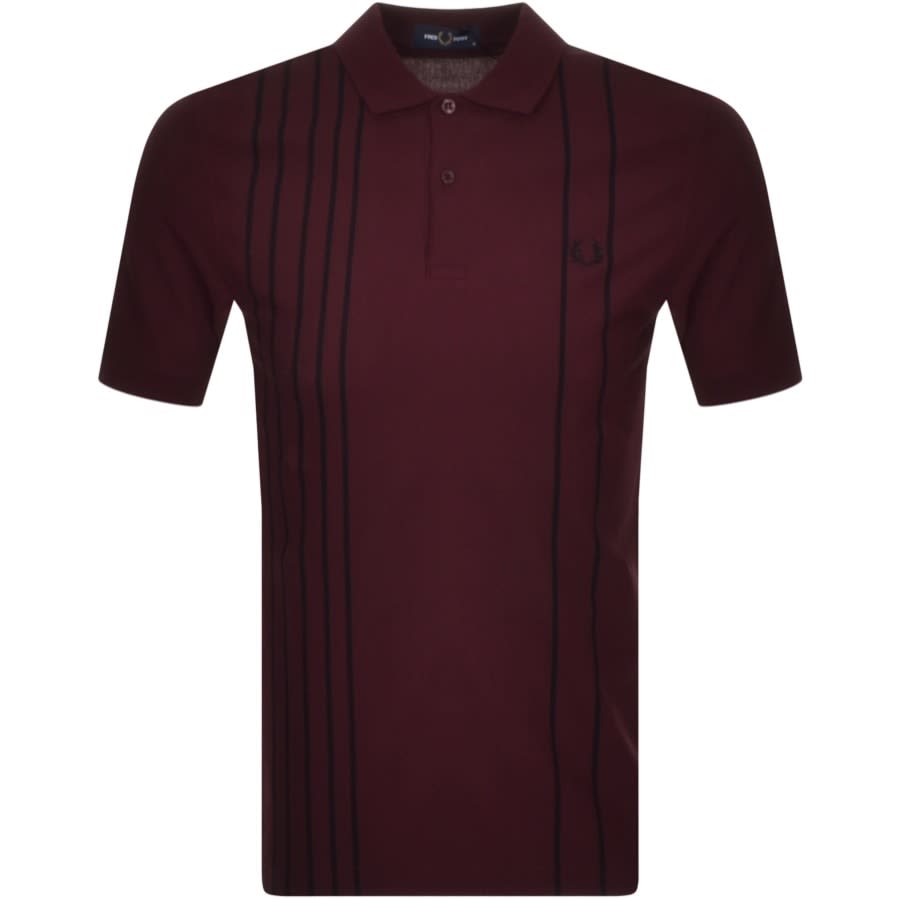 Alternative Image for ProductFred Perry Refined Stripe Polo T Shirt Burgundy1