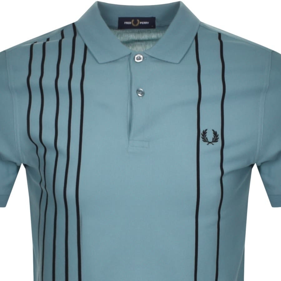 Alternative Image for ProductFred Perry Refined Stripe Polo T Shirt Blue2