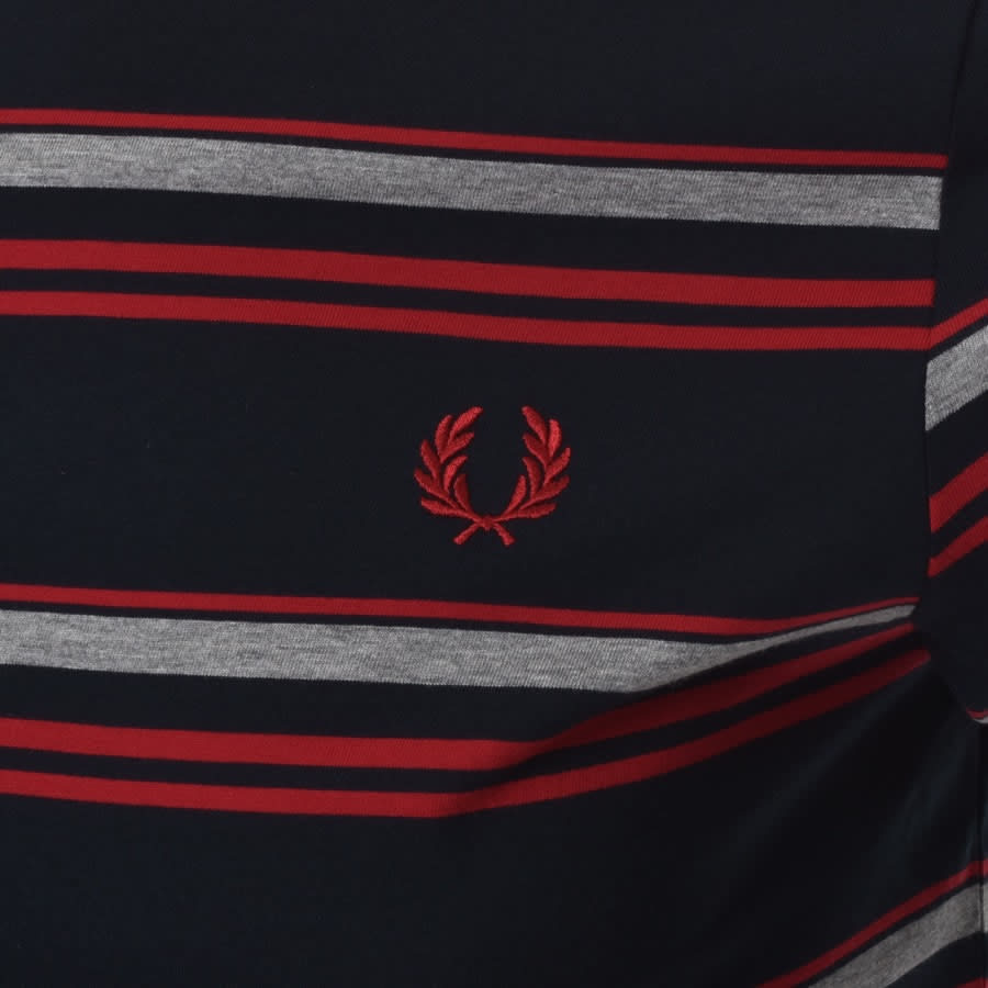 Alternative Image for ProductFred Perry Striped T Shirt Navy3