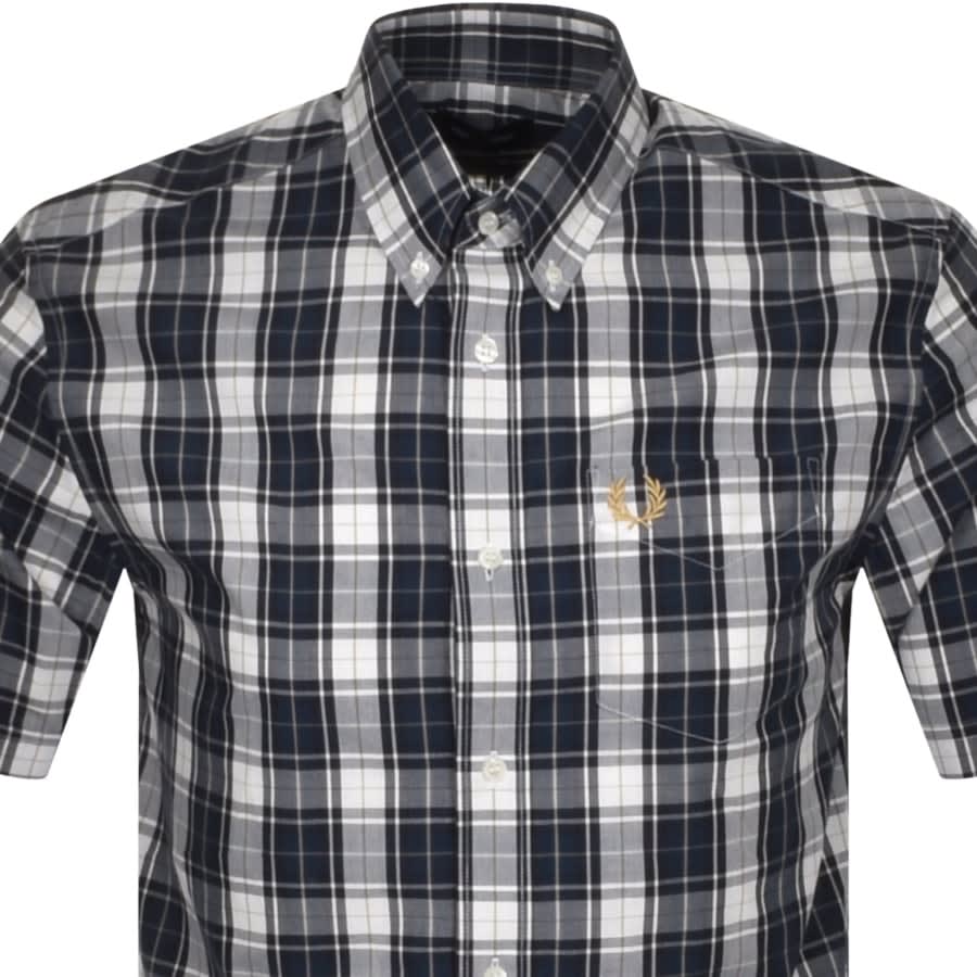 Alternative Image for ProductFred Perry Checked Short Sleeved Shirt Navy2