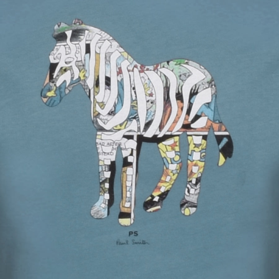 Alternative Image for ProductPS By Paul Smith Multi Zebra T Shirt Blue3