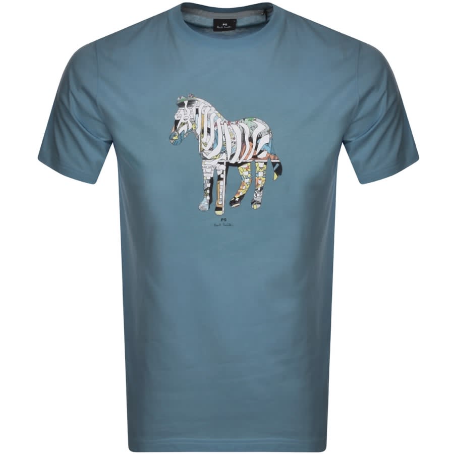 PS By Paul Smith Multi Zebra T Shirt Blue | Mainline Menswear
