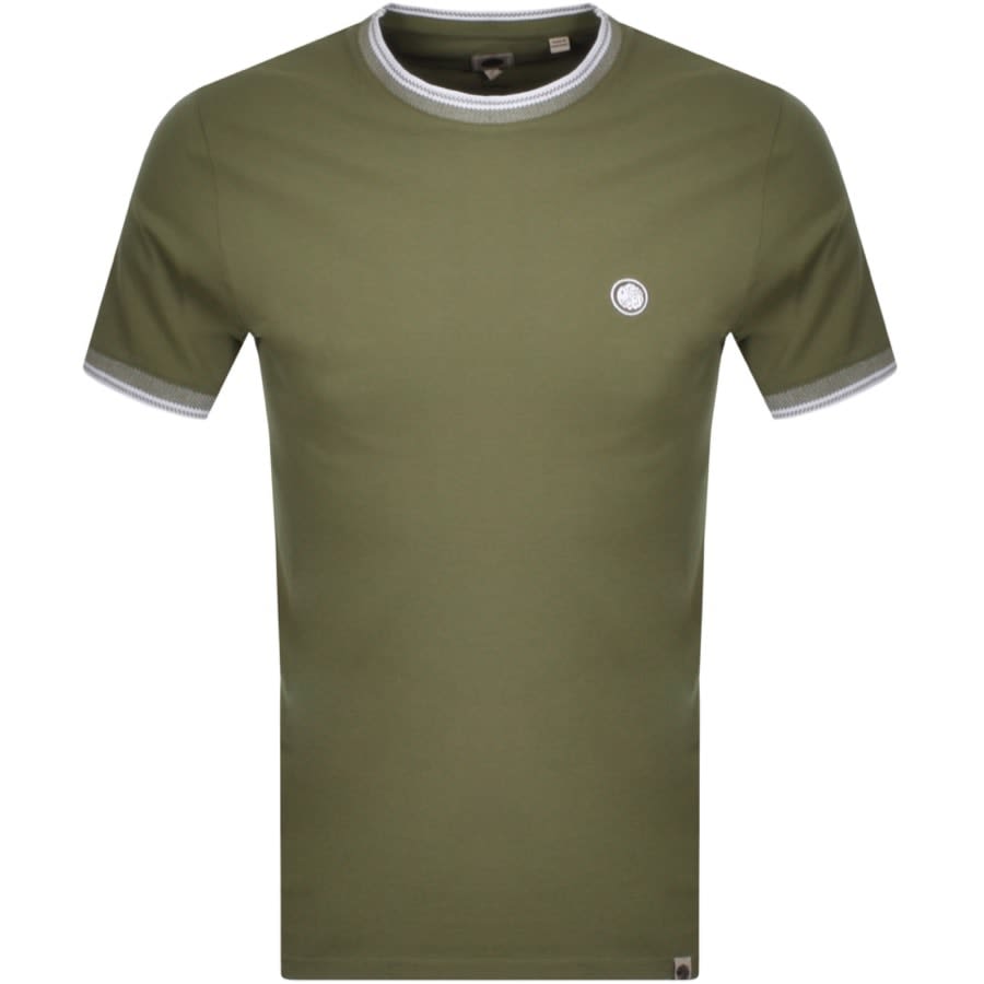 Alternative Image for ProductPretty Green Solo Tipped T Shirt Khaki1