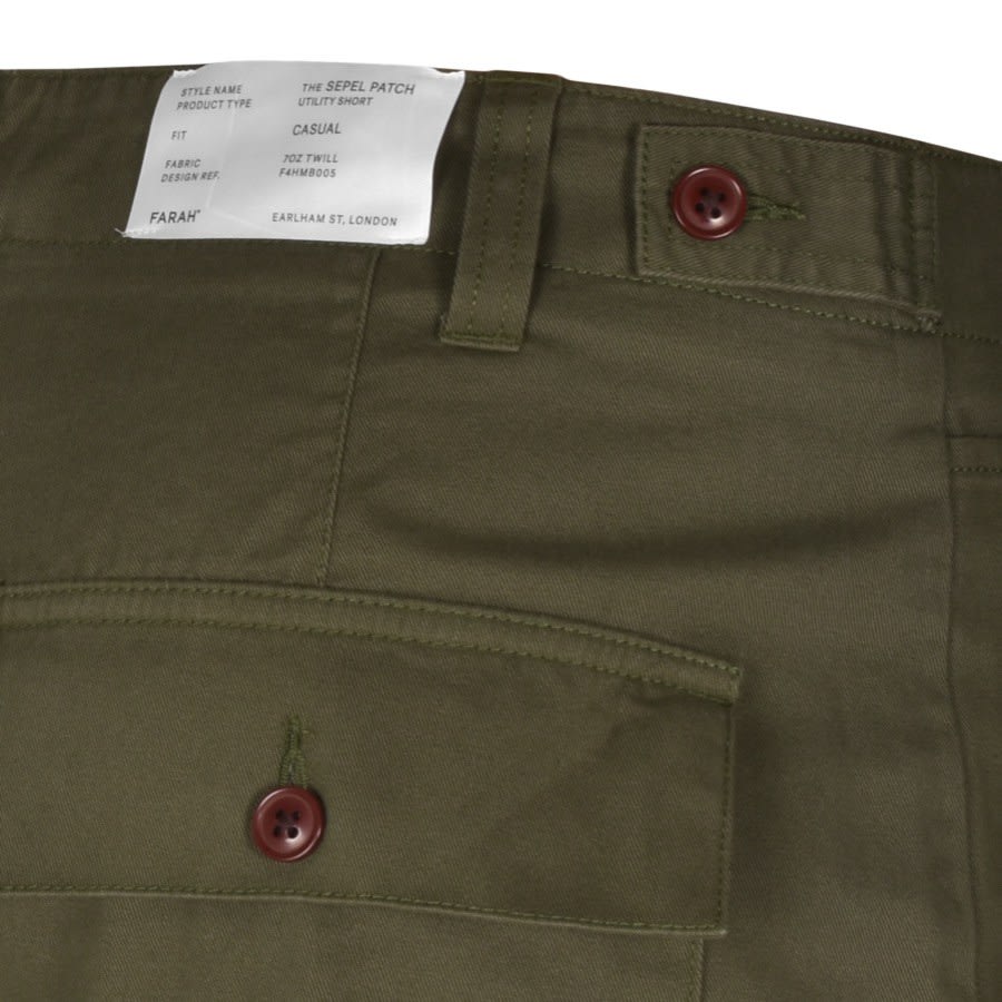 Alternative Image for ProductFarah Vintage Sepel Twill Shorts Green3