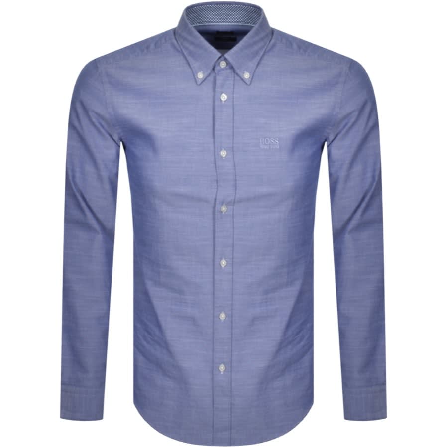 Alternative Image for ProductBOSS Rod Long Sleeved Shirt Blue1