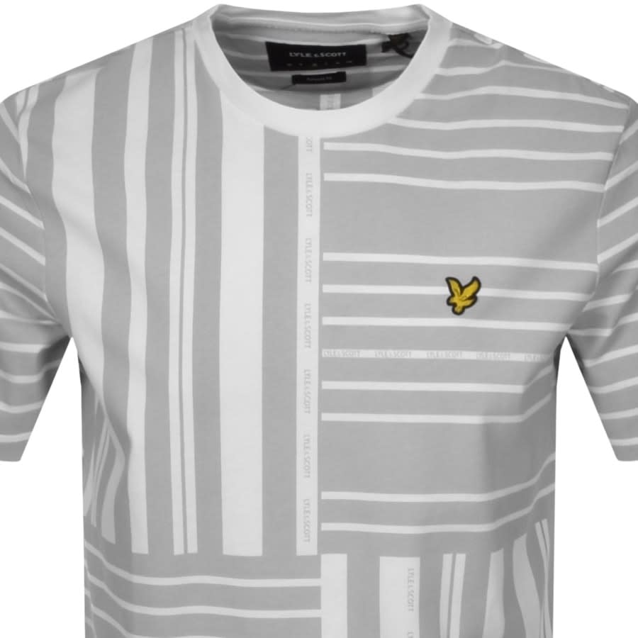 Alternative Image for ProductLyle And Scott Glitch Print T Shirt Grey2