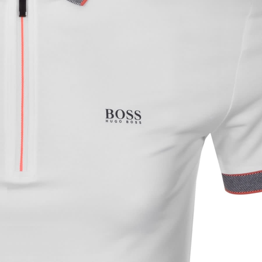 Alternative Image for ProductBOSS Philix Half Zip Slim Fit Polo T Shirt White3