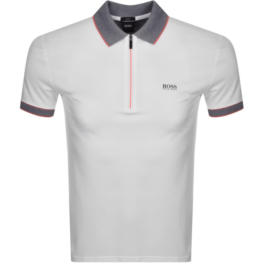 Alternative Image for ProductBOSS Philix Half Zip Slim Fit Polo T Shirt White1
